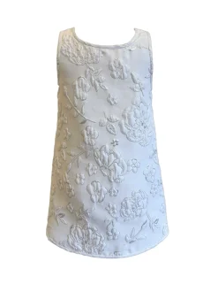Jacquard Swing Swing Dress in All White