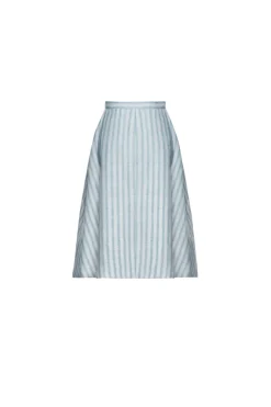 Jana Ikat Striped Tea-Length Skirt