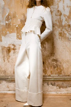 Jane Peplum Blazer in Wool & Cotton
