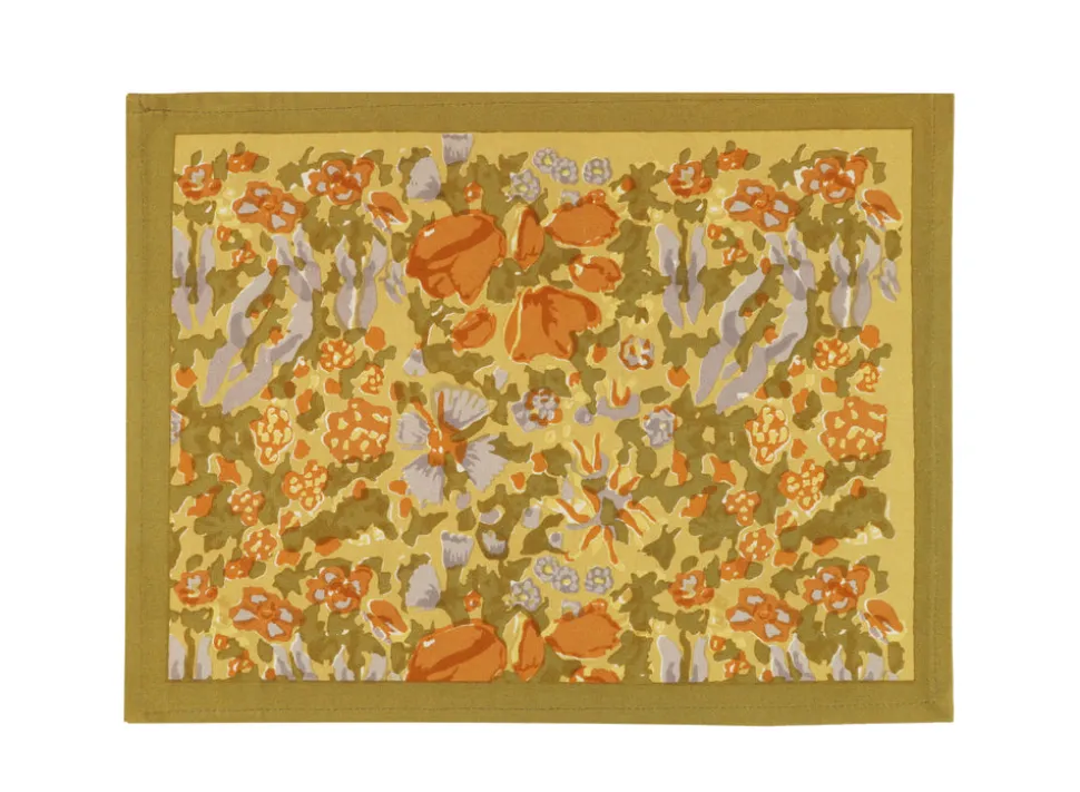 Jardin Mats in Mustard & Grey, Set of 6