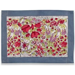 Jardin Mats in Red & Grey, Set of 6