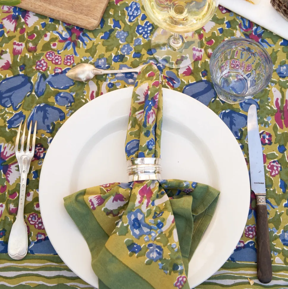 Jardin Napkins Blue & Vert, Set of 6