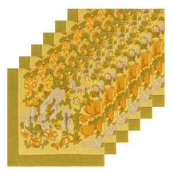Jardin Napkins Mustard & Grey, Set of 6
