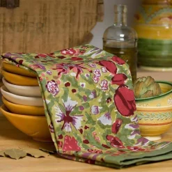 Jardin Tea Towels Red & Green , Set of 3