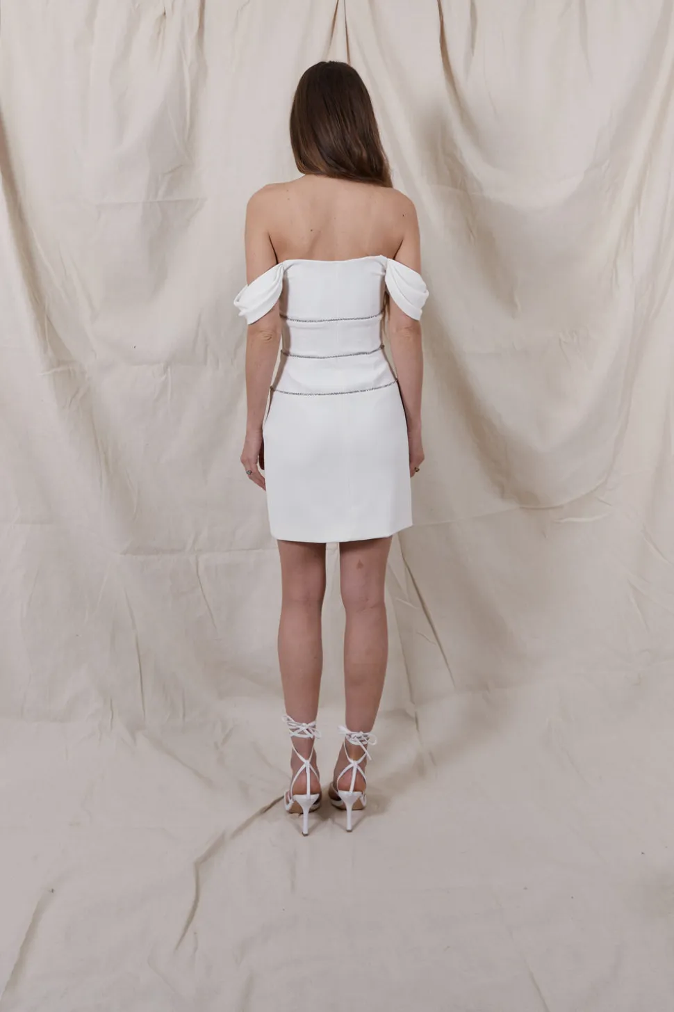 Jemma Mini Dress with Detachable Chiffon Train