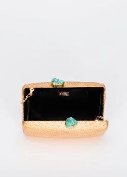 Jen Clutch with Turquoise Stone