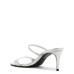 Jessica Mid Mule Metallic Sandal in Prata