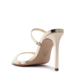 Jessica Mule Metallic Sandal in Platina