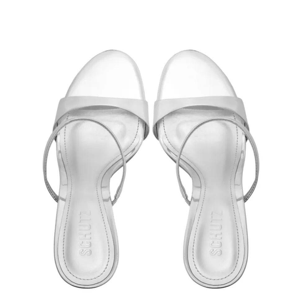 Jessica Mule Metallic Sandal in Prata
