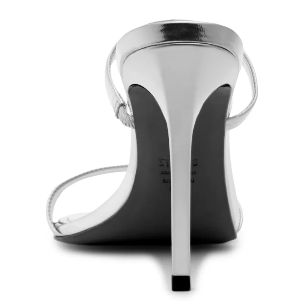Jessica Mule Metallic Sandal in Prata
