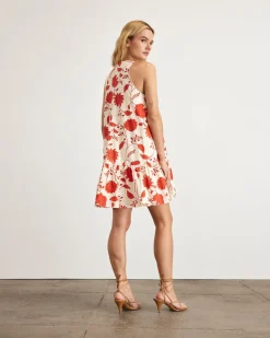 Jessie Dress in Cream & Tomato