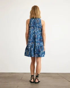 Jessie Dress in French Blue & Cream