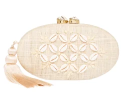 Joanna Clutch in Natural & Ivory