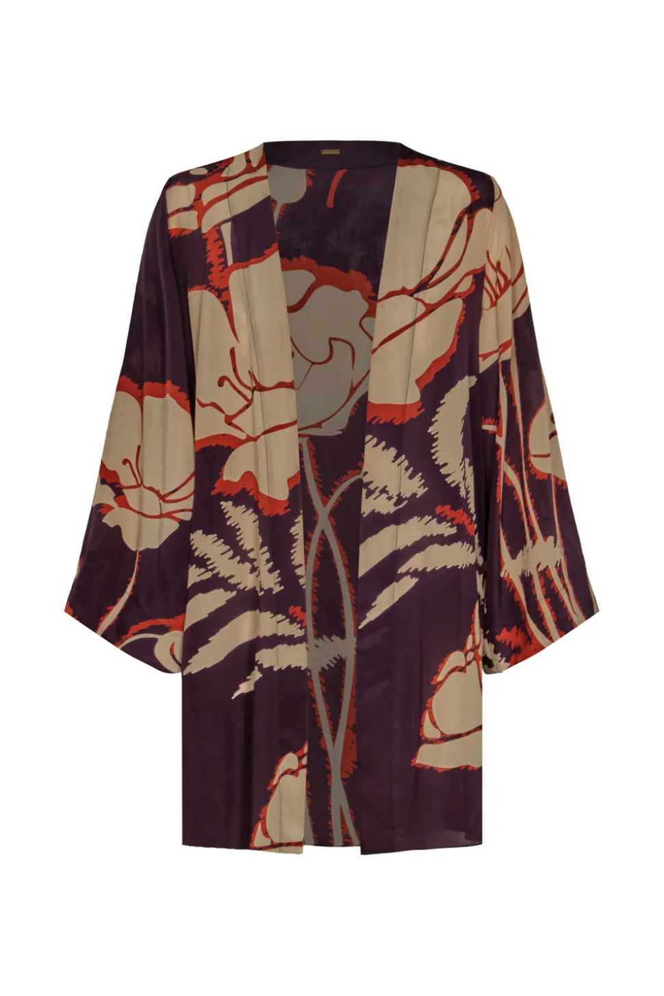 Joaquina Crepe Chine Mini Tunic in Purple Gladiolos