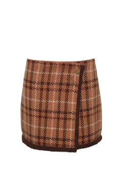 Jodi Mini Skirt in Camel Check