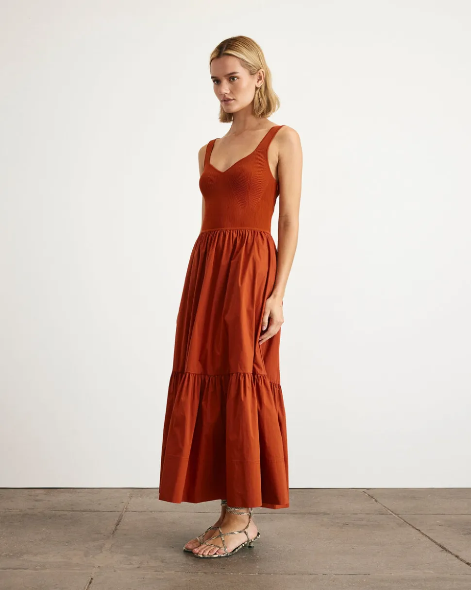 Josephina Dress in Brick