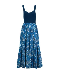 Josephina Dress in Maritime Blue, French Blue, & Cream
