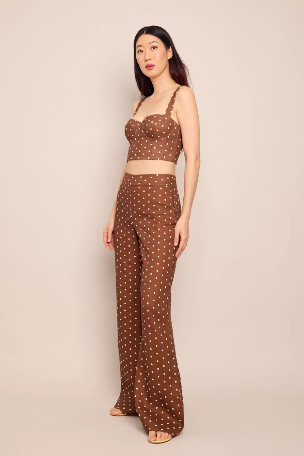 Josephine Pant in Dots Khaki