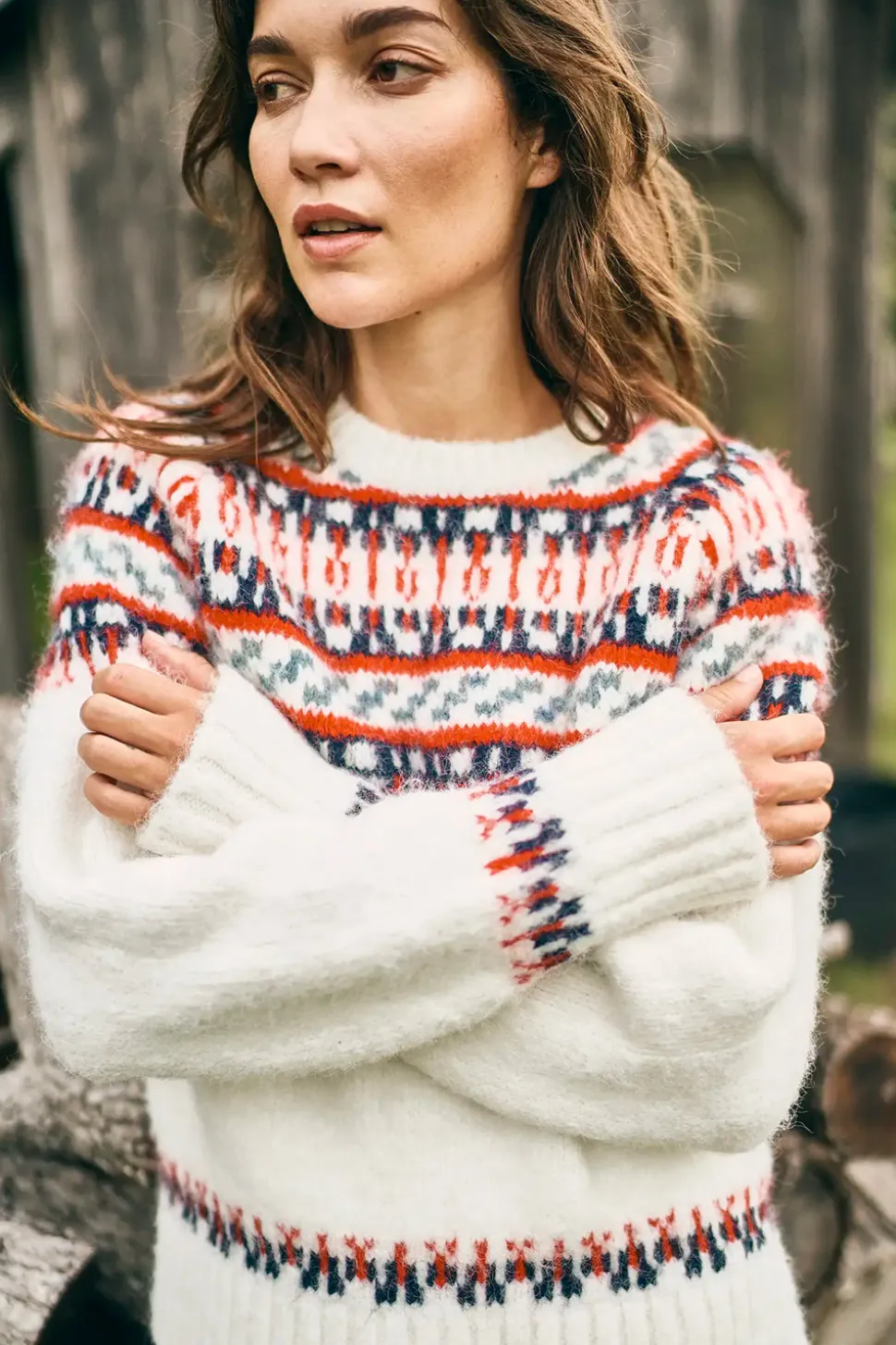 Josie Sweater in Cream Fairsle