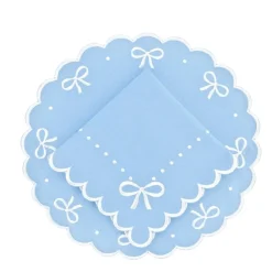 Juliet Bows Napkin - Blue, Set of 4