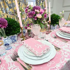 Juliet Bows Napkin in Pink, Set of 4