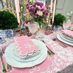 Juliet Bows Napkin in Pink, Set of 4