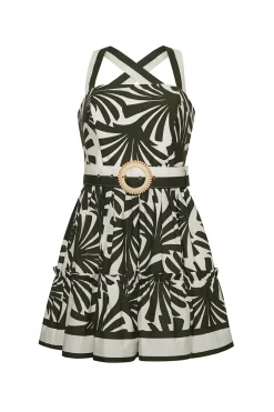 Julietta Mini Dress in Catalina Olive