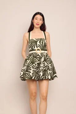 Julietta Mini Dress in Catalina Olive