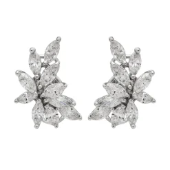 Juniper Leaf Diamond Stud Earrings