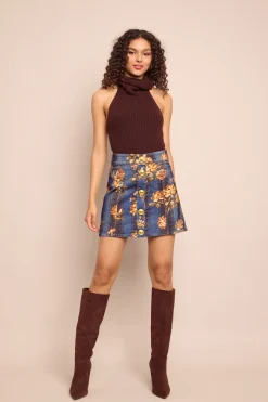 Juniper Skirt in Amour Flora Navy