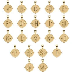 JW Letter Coin Pendant Necklace