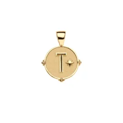 JW Letter Coin Pendant Necklace