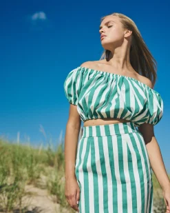 Kaia Set in Green Stripe