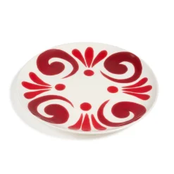 Kallos Charger Plate in Deep Red on White
