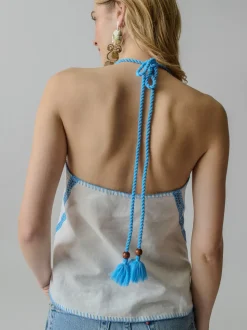 Kampos Halter Top in White Multi