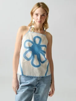 Kampos Halter Top in White Multi