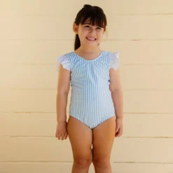 Kate Girl One Piece in Blue Stripes