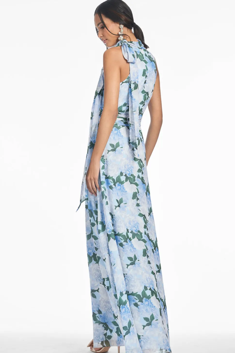 Kayla Gown in Glacial Peonies