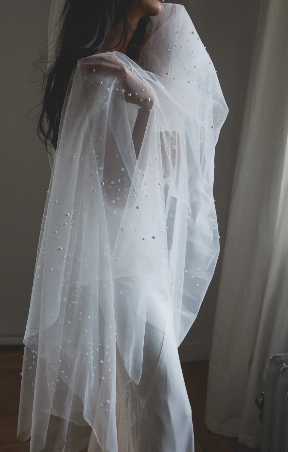 Kennedy Pearl Embellished Wedding Veil
