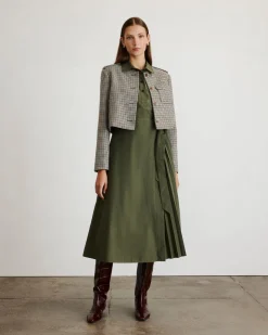 Kerrin Jacket in Dark Khaki & Maritime Blue Multi