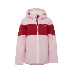 Kids' Ballerina Pink Winter Coat with Red Rugby Stripe