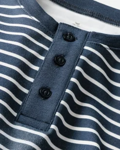 Kid’s Pima Snug Fit Pajama Set in Navy Stripe