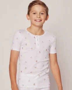 Kid’s Pima Snug Fit Pajama Short Set in Bateau
