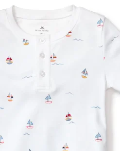 Kid’s Pima Snug Fit Pajama Short Set in Bateau