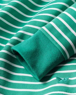 Kid’s Pima Snug Fit Pajama Set in Green Stripe