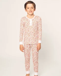 Kid's Pima Snug Fit Pajama Set in Pumpkin Patch