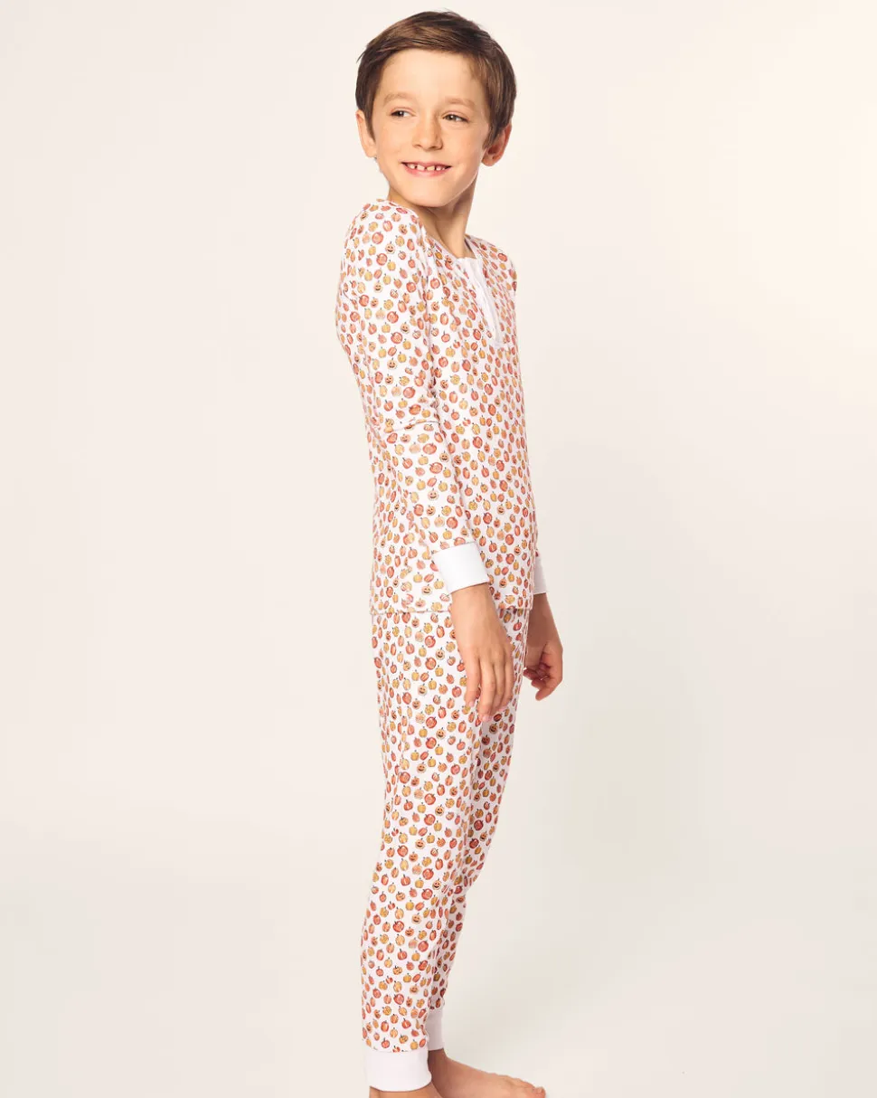 Kid's Pima Snug Fit Pajama Set in Pumpkin Patch