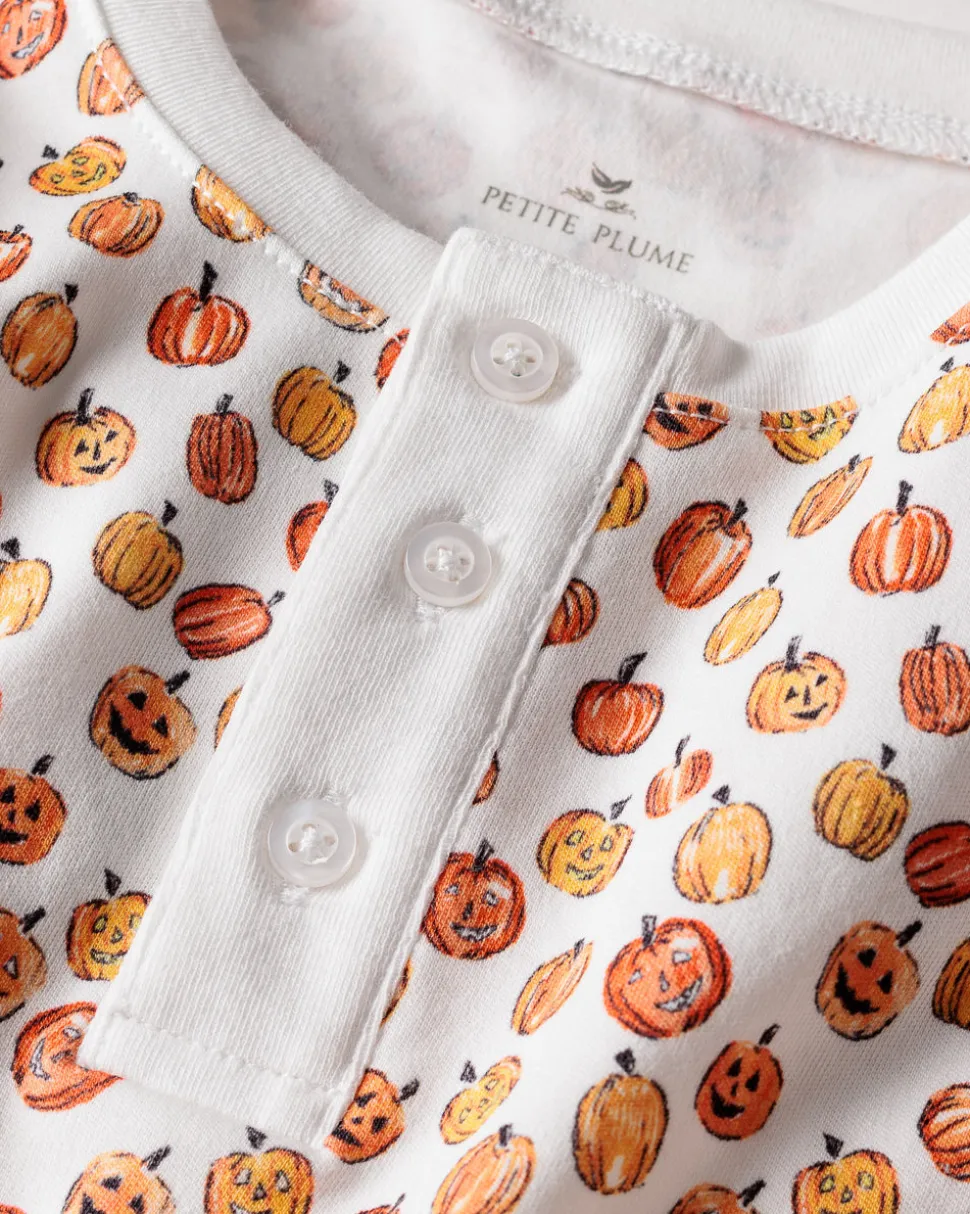Kid's Pima Snug Fit Pajama Set in Pumpkin Patch