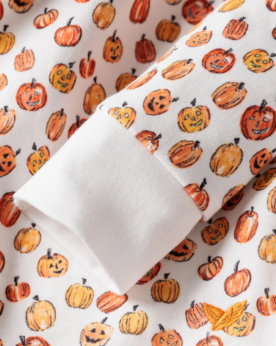 Kid's Pima Snug Fit Pajama Set in Pumpkin Patch