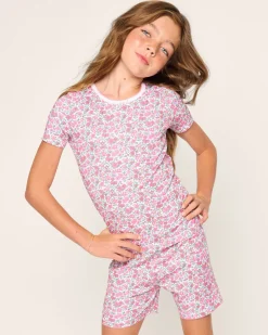 Kid’s Pima Snug Fit Short Set in Fleurs de Rose